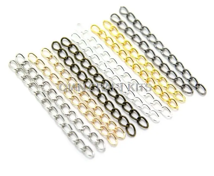 400 pcs 5cm long Extender chain gold ,silver,bronze extender lengthen
