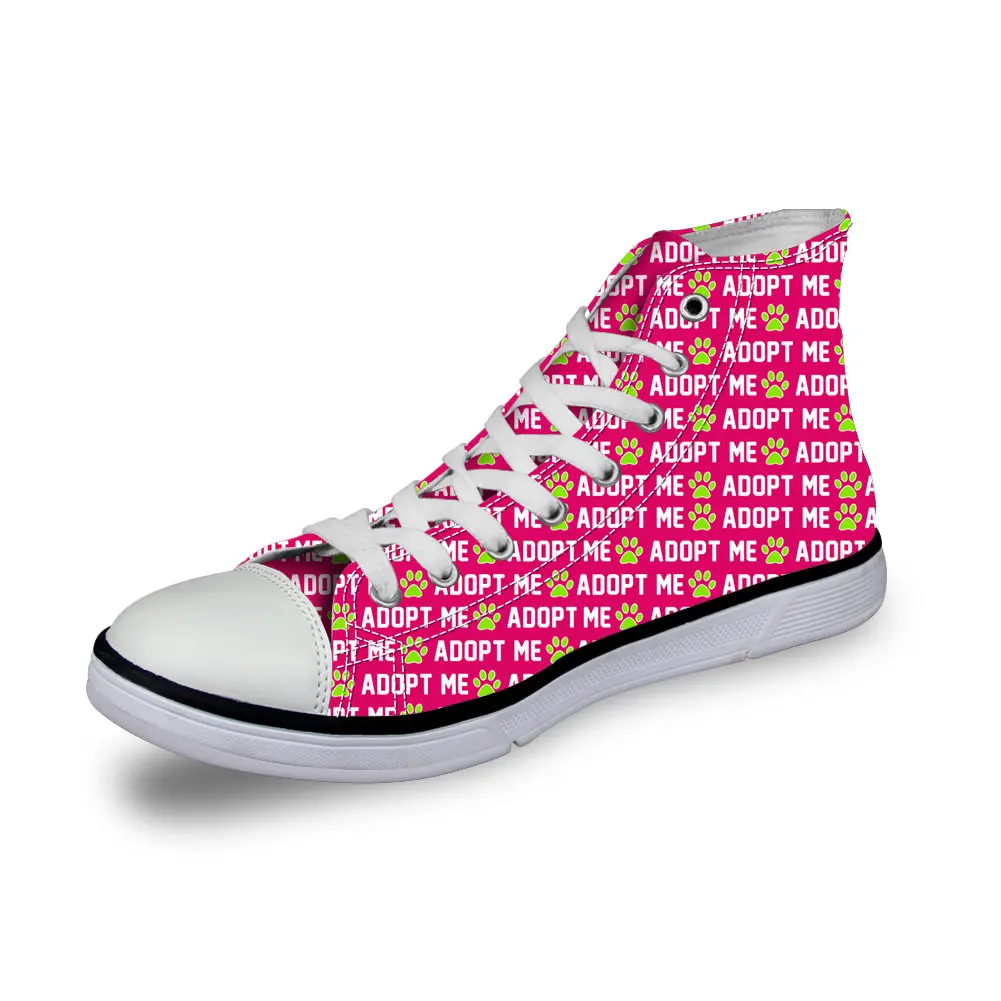 

Adopt Me Pink Paws High Lace Up Casual Canvas Shoes Christmas gift Halloween Gift