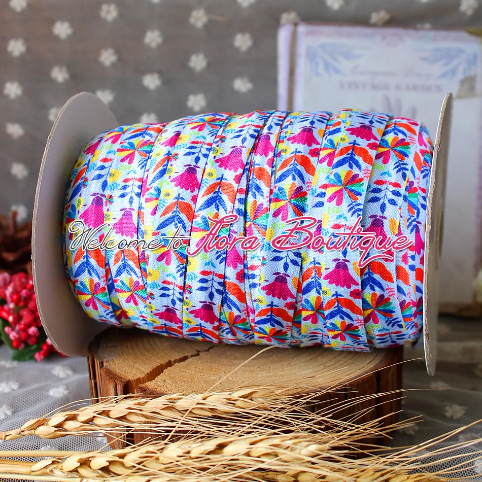 FLRA Elastic2016 sunflower printed elastic printed fold over elastic