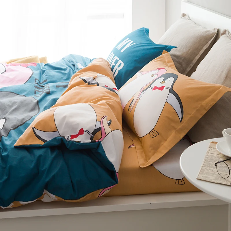 YeeKin Lover penguin детская постельное белье с рисунком из мультфильма простыня на