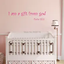 Bible Psalm Quotes Art Letting Wall Stickers I Am A Gift From God Vinyl Decals for Kids Room Decor a psalm for lost girls