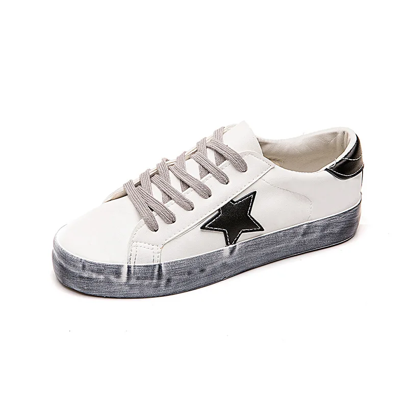 JINBEILEE Spring and Autumn  Dirty Shoes Stars Wipe Dirty Retro Old Women's Sports skateboarding Shoes Low To Help