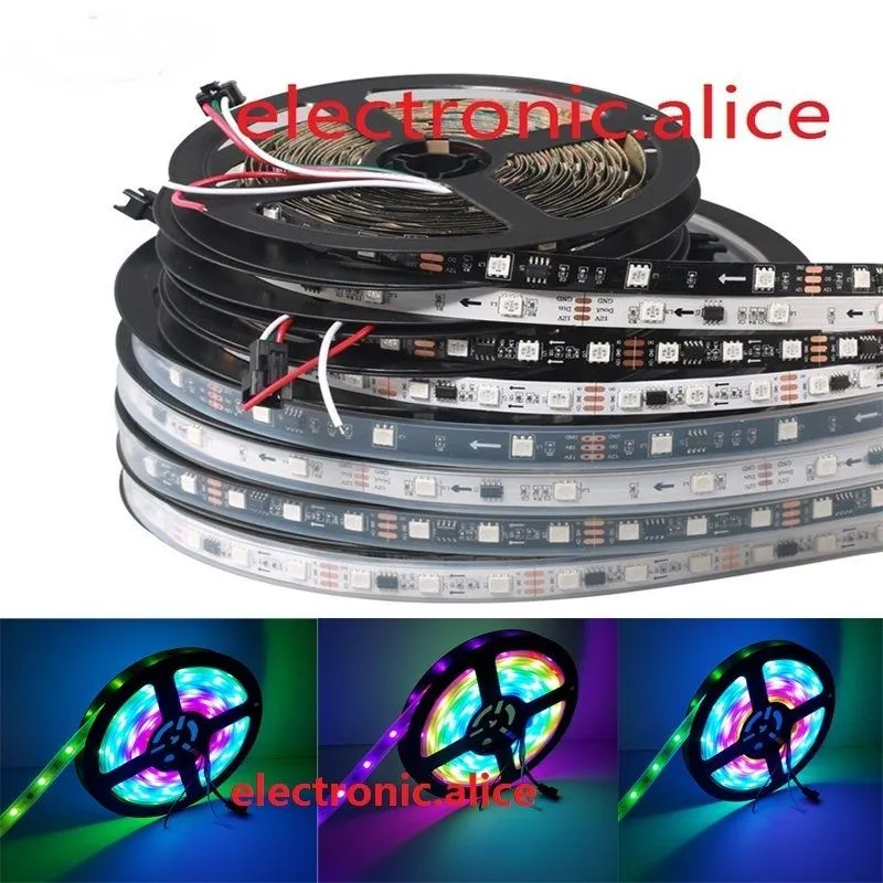 WS2811 5050 RGB Светодиодная лента 1 м-5 м 150 300 450 светодиодов адресуемых DC12V