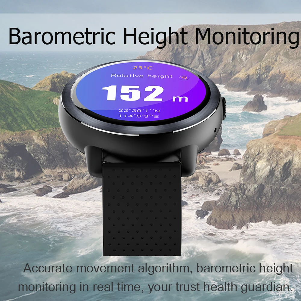 2019 LEM8 Luxury 4G Smart Watch Men Android 7.1.1 2GB + 16GB IP67 Waterproof 1.39 Inch AMOLED Screen 580Mah Battery Smartwatch