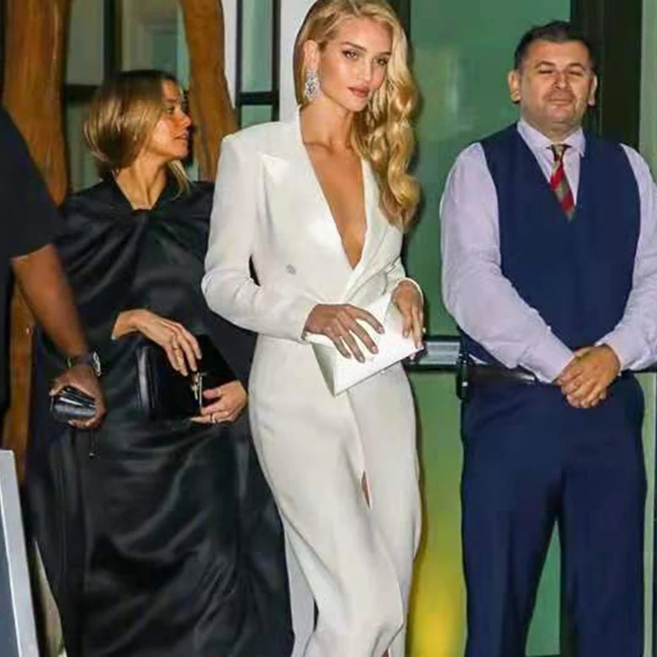 Goedkoop 2019 Lente Nieuwe Vrouwen Slim Jas Windjack Sexy Black V hals Double Breasted Panty Lange Mouwen Jas