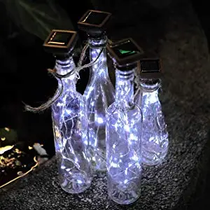 Solares da Garrafa de Vinho Luzes em Forma de Cortiça de Cobre Impermeável para a Decoração do Caminho do Casamento Luzes Postas Bloco 20 Conduziu Branco Quente 6 - 12 12 612 bloco 20 conduziu luzes em forma