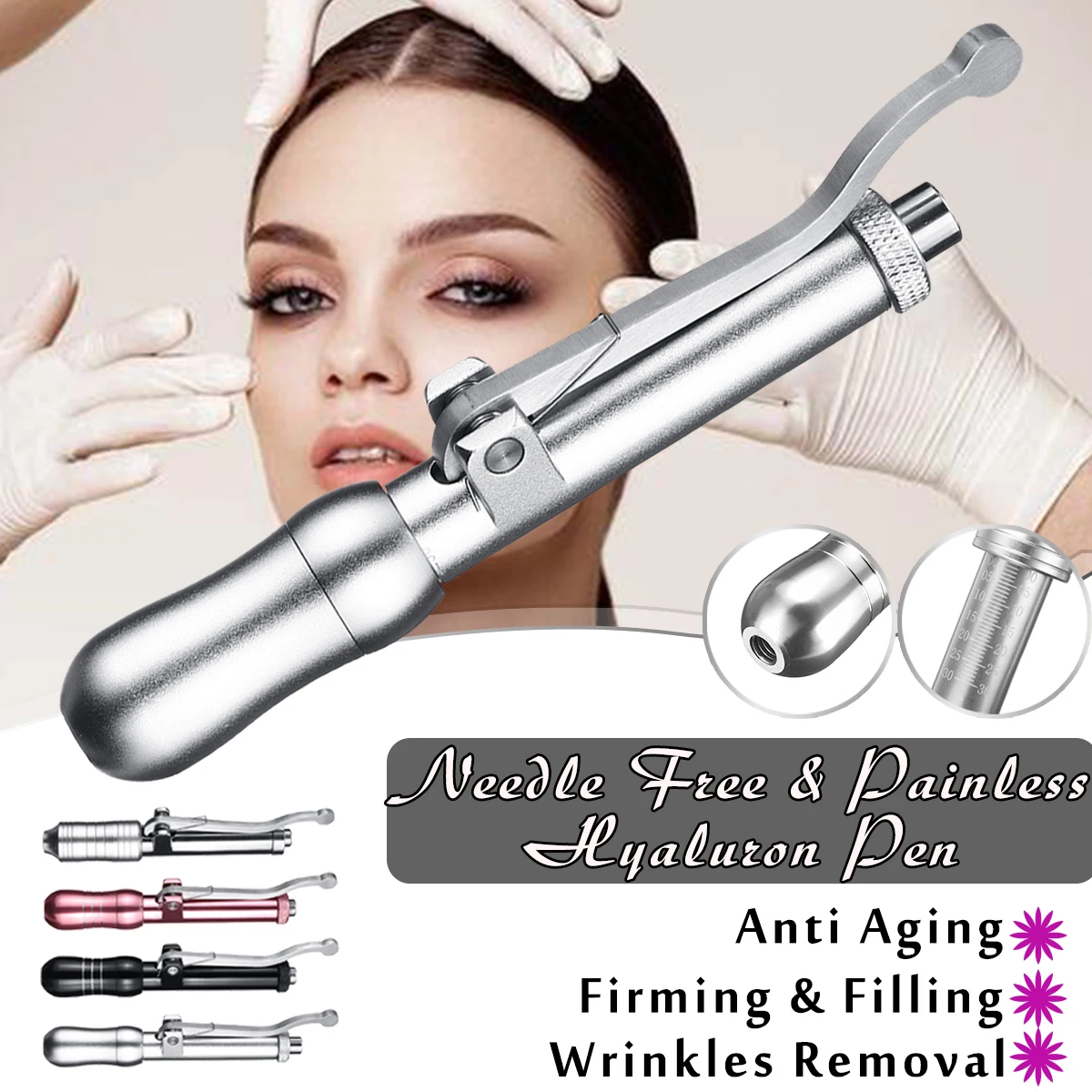 

Hyaluron Pen Guns Non-invasive Wrinkle Removal Firming Moisturizing Anti Aging Painless Water Atomizer Anti Wrinkle Syringe