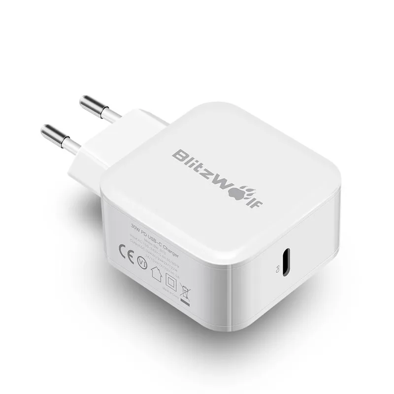 BlitzWolf 30 Вт usb type-C зарядное устройство для мобильного телефона PD+ QC3.0 быстрое зарядное устройство EU/AU адаптер настенное зарядное устройство для iPhone 11 X Pro Max 8