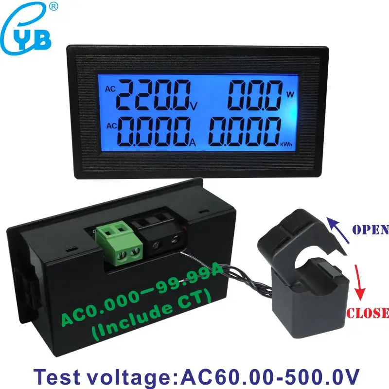 YB5140DM AC 20A 100A 200A ампер Панель ЖК дисплей цифровой вольтметр Амперметр Напряжение