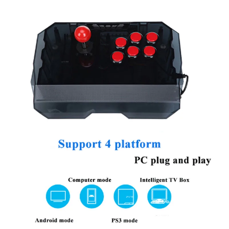Vigranfree 1 шт. QANBA N1 аркадный джойстик USB кабель аркадная игра для PS3/PC/PC360/для приставки Android smart ТВ KOF прозрачная оболочка