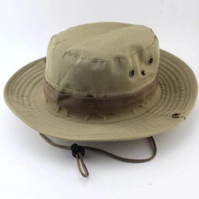 Men Women Wide Brim Bucket Hat With String Fishing Cap Military Hunting Hiking Outdoor Sport Caps Fisherman | Спорт и развлечения