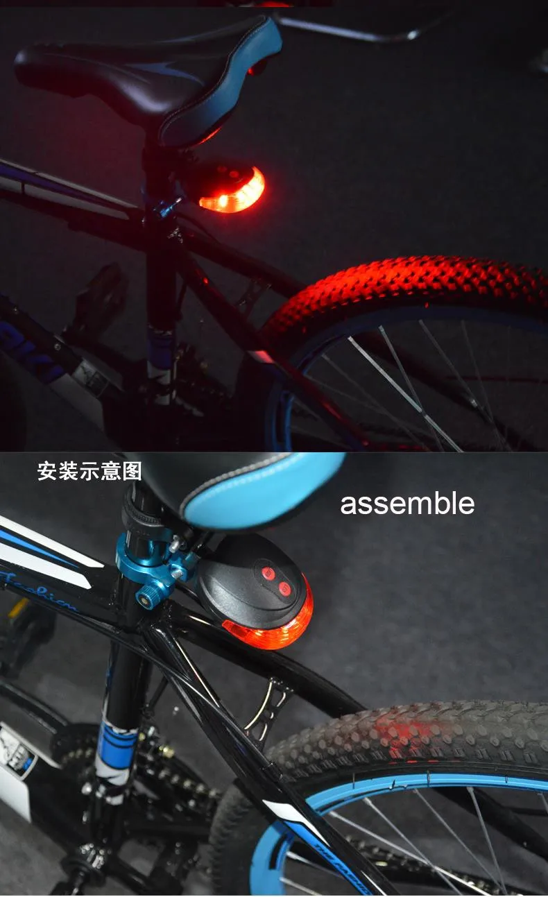 Perfect New 5 LED 2 Laser 7 Flash Mode Bicycle Rear light Bike accessories Bicycle Laser Back Tail Lamp For Cycling 2 Color Red Blue 8 Perfect New 5 LED 2 Laser 7 Flash Mode Bicycle Rear light Bike accessories Bicycle Laser Back Tail Lamp For Cycling 2 Color Red Blue 8