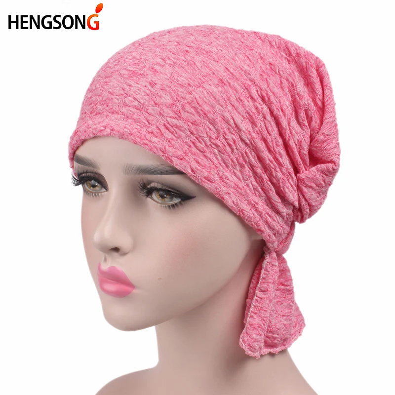 

1PC Women's Breathable Bubble Cotton Kerchief Chemo Cap Turban Headwear For Women Hair Bands Accessories