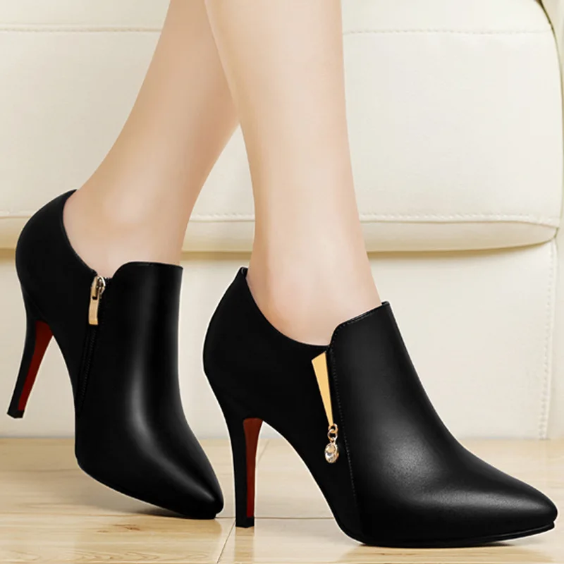 

Spring, summer and autumn new pointed deep mouth low shoes stiletto high heel women's shoes