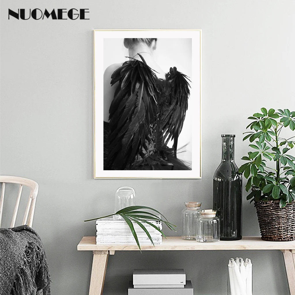 

Modern Portrait Art Wings Boy Character Posters and Prints Wall Art Canvas Painting Wall Pictures Nordic Decoration Poster