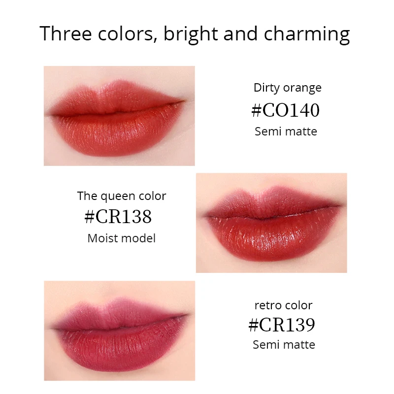 CATKIN Lipstick 3.6g 3 colors Smooth Soft Texture Protects Lip Skin Women Fashion Makeup Gift Beauty Lips