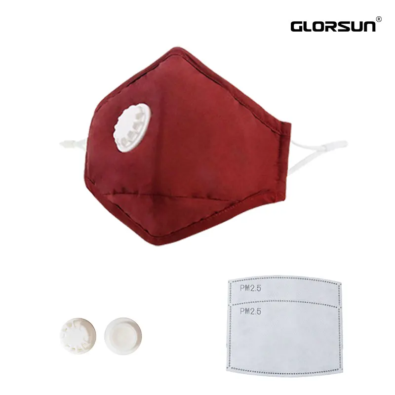 GLORSUN черная маска для рта анти PM2.5 дымка Пылезащитная маска фильтр с активированным углем ветрозащитные маски со ртом для лица - Цвет: 002BA011-2