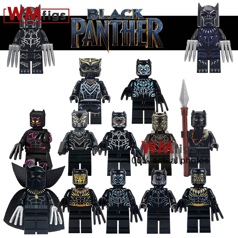 

Single Marvel Legoingly Black Panther Eric Killmonger Shuri Okoye Super Heroes Bricks Building Blocks Toys for Children Gifts