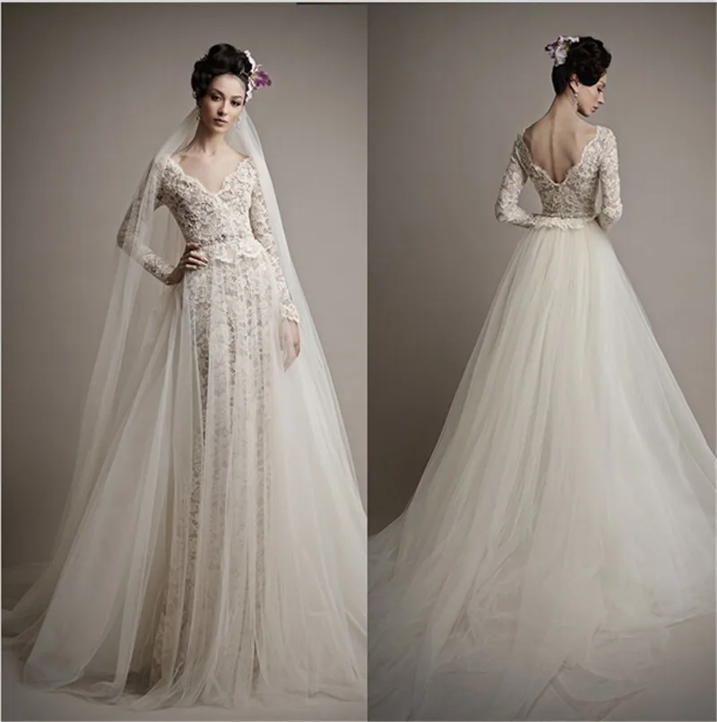 vestido de noiva Fashion Luxury Lace Mermaid Long ...
