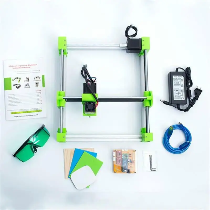 Мини лазерный гравировальный станок 20*17 см версия 3D печати синий фиолетовый