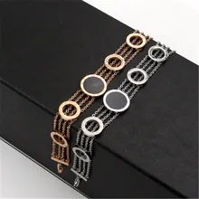 Роскошный бренд, римская цифра, звено цепи, браслет, браслеты для женщин, мужчин, ювелирные изделия, серебро, полый круг, оболочка, очаровательный браслет, K007-1
