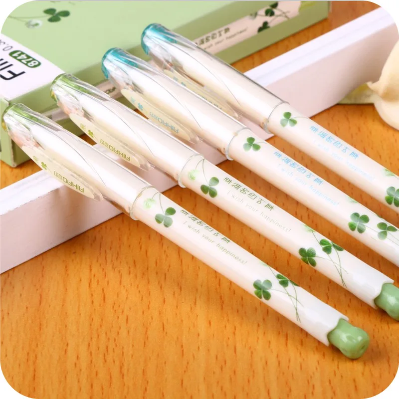 

12pcs/lot Fresht Clover Gel pens for writing Cute 0.5mm ink pen Set Kawaii Stationery Canetas escolar Office School supplies