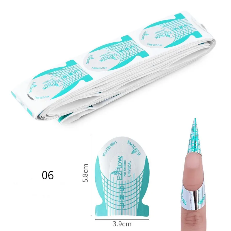 

100Pcs/Set Professional Nail Forms Acrylic Curve Nail Gel Polish Nail Extension Nail Art Guide Forms Tools For Tips Extenstion