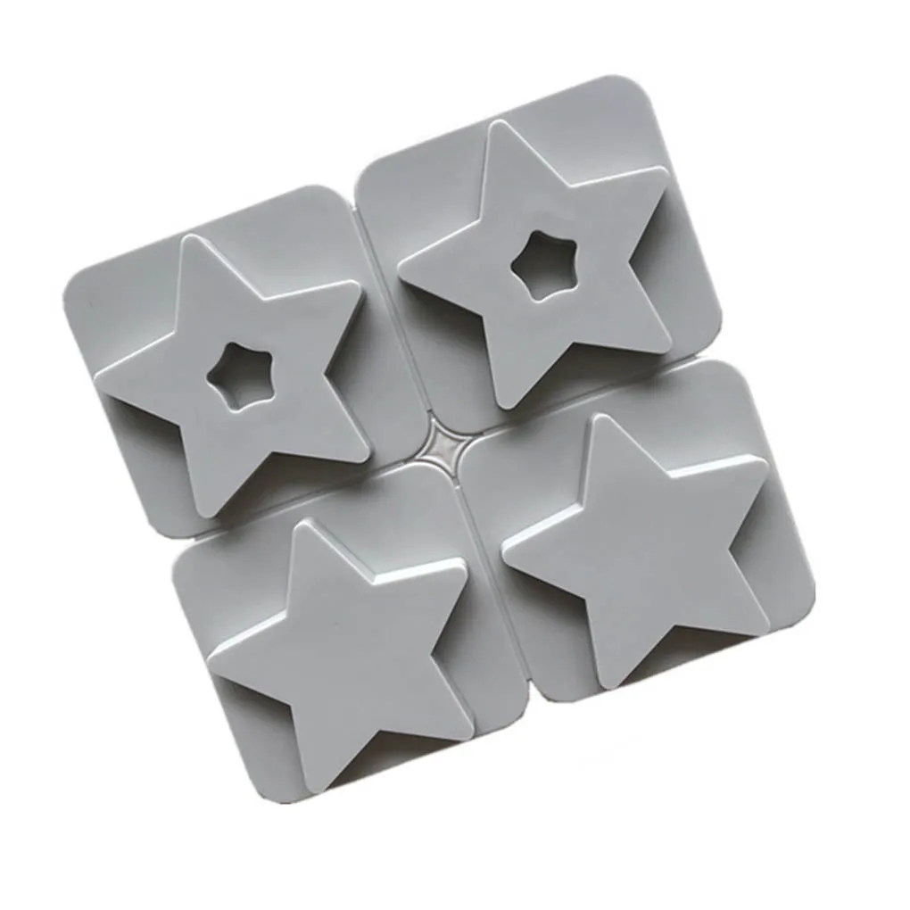 

New 4 Slots Chocolate Candy Sugar Loving Heart Stars Shaped Soap Maker Cake Decorations Silicone Mould