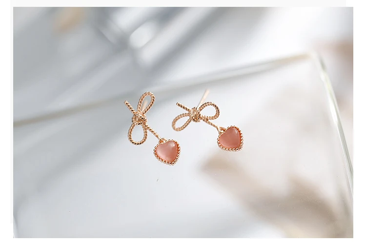 rose gold heart-shaped cat eye silver drop earrings 05_01