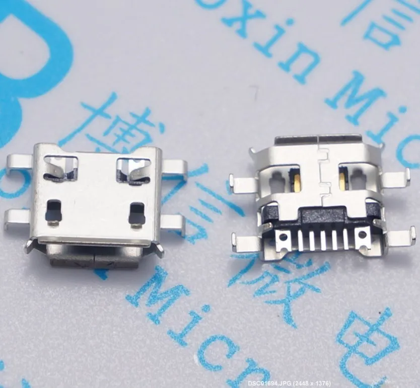 100 шт. разъем Micro USB 5pin 0 72 мм тяжелая пластина тип B есть боковое гнездо для завивки