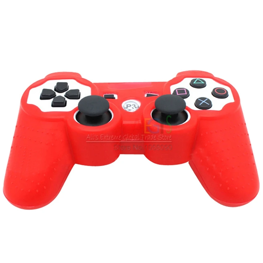 Чехол-накладка для контроллера PS3 для sony Playstation 3 PS3 Dualshock 3 Чехол-джойстик силиконовый чехол+ 2x силиконовые колпачки