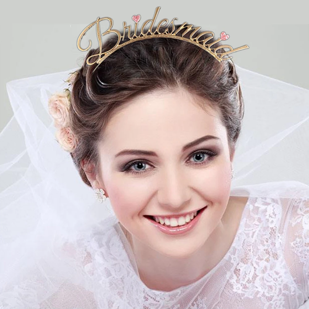 1Pc Tiara Crown Bachelorette Party Wedding Hair Accessories Bride Bridesmaid Headband Bridal Wedding Gift Fashion Hair Jewelry