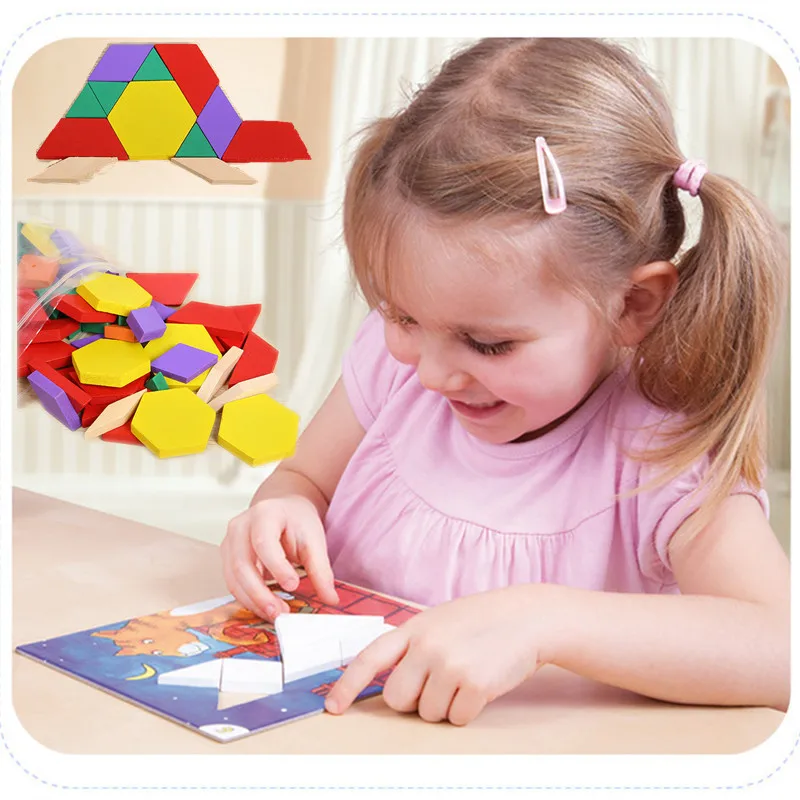 125PCS Set Wooden Baby Jigsaw Puzzle Toys Wood Educational Toys Preschool Children Toy Geometry Tangram Puzzle For Children JM47 baby-blocks-toys : image 125PCS Set Wooden Baby Jigsaw Puzzle Toys Wood Educational Toys Preschool Children Toy Geometry Tangram Puzzle For Children JM47 baby-blocks-toys