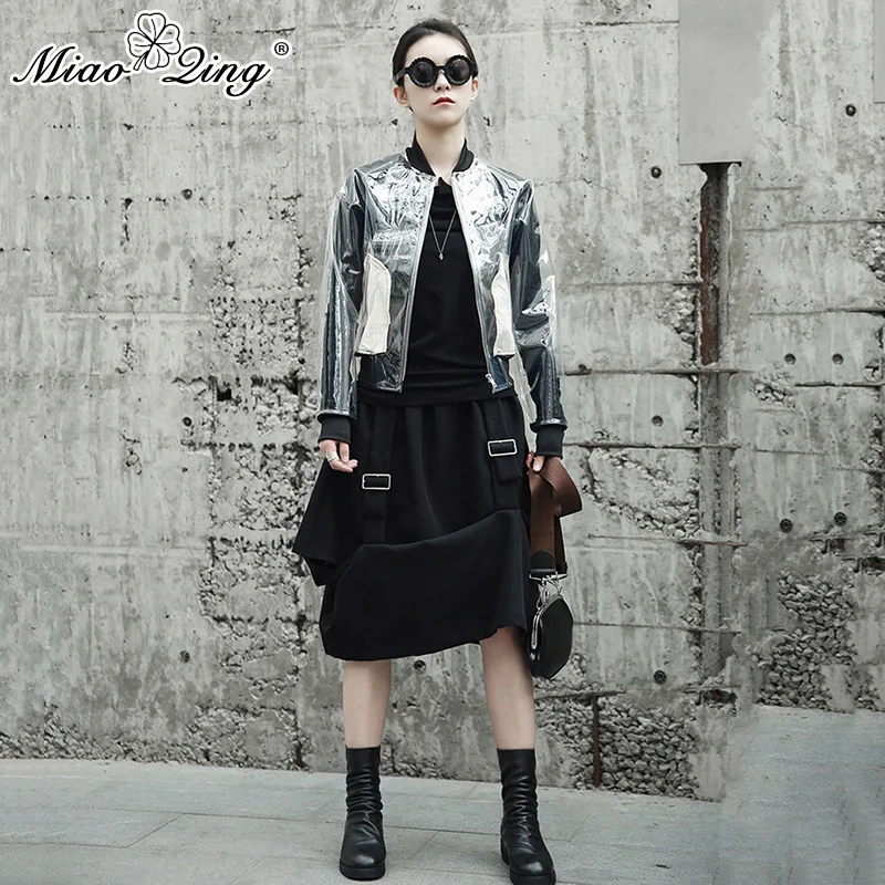 MIAOQING Autumn Women Fashion Clothes Long Sleeve Harajuku Transparent PVC...
