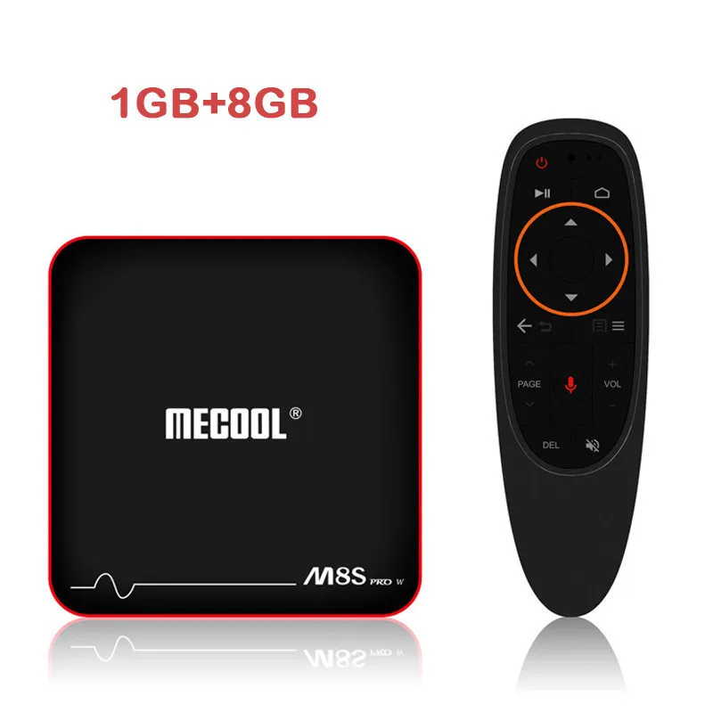 MECOOL M8S PRO W 2,4G Голосовое управление Android 7,1 ТВ приставка Amlogic S905W четырехъядерный 2 ГБ/16 ГБ медиаплеер WiFi 4K H.265 телеприставка - Цвет: 1g 8g voice control