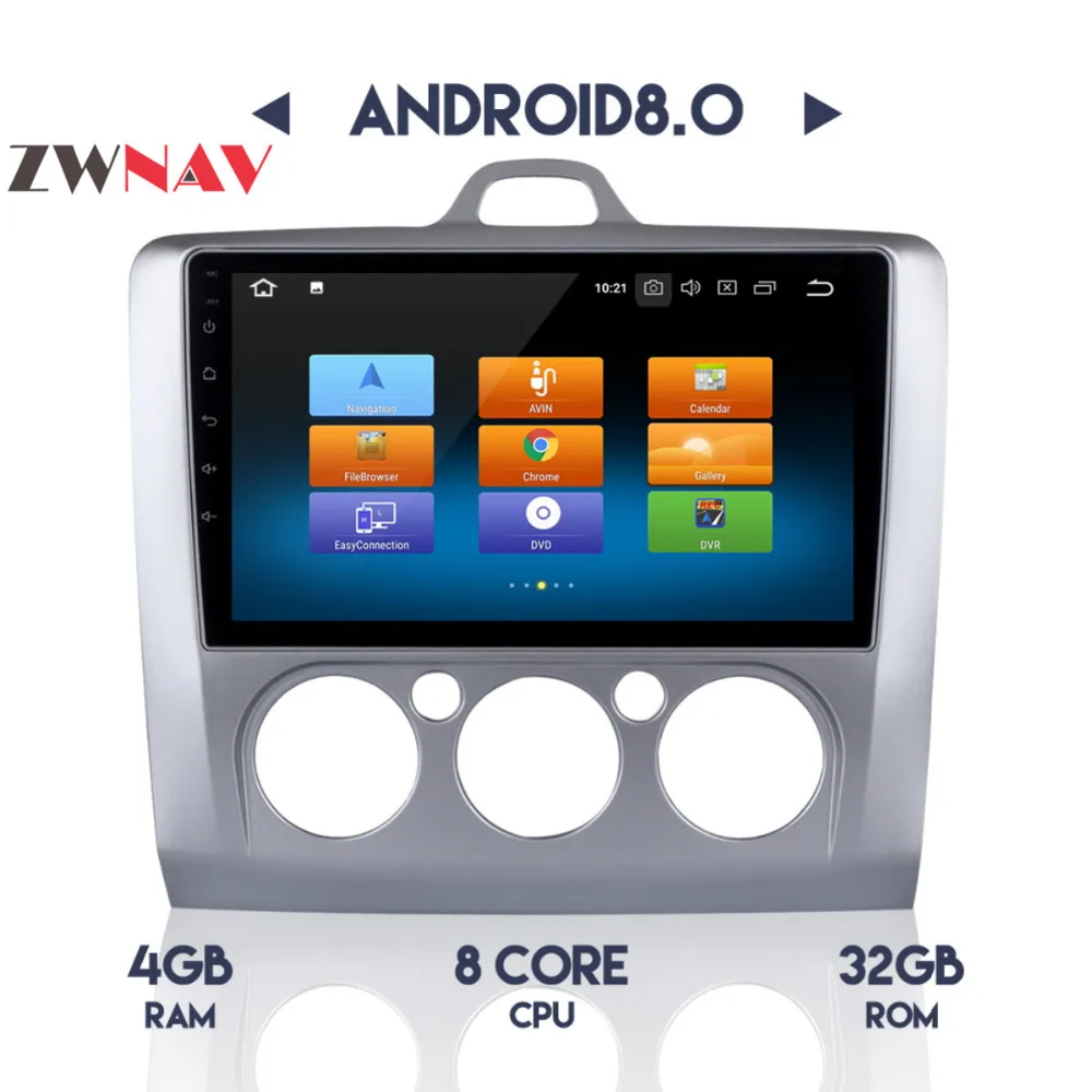 Discount 2 din Android 8.0 car dvd radio video player 4G+32G 9 inch for Ford Focus 2004 - 2011 wifi BT navigation Quad Core map 2G FM RDS 2