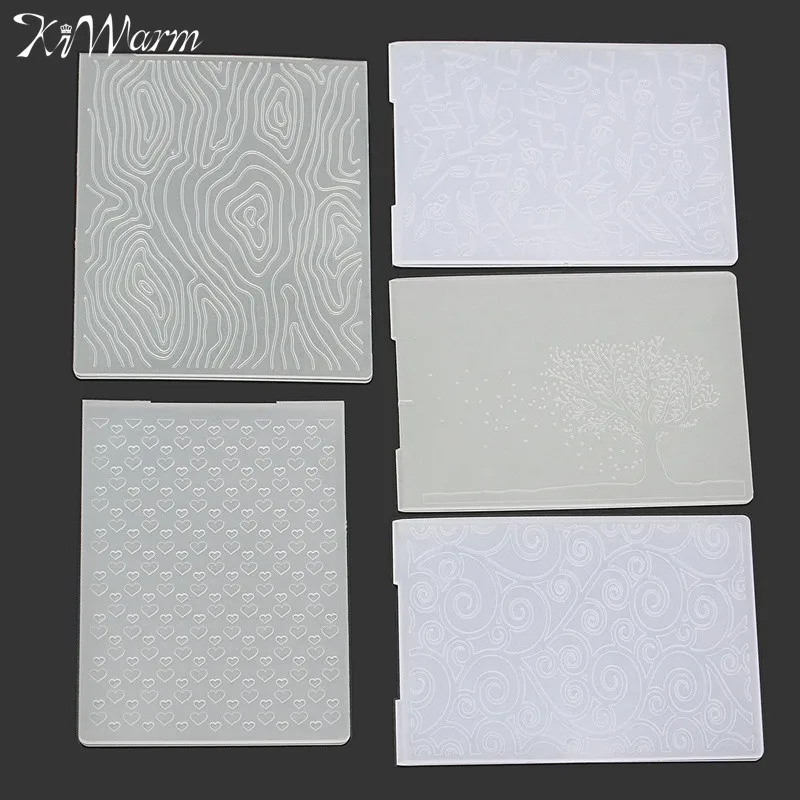 

KiWarm Tree Music Heart Leaf Pattern Plastic Embossing Folder Cutting Dies For DIY Scrapbooking Album Paper Card Decor Template