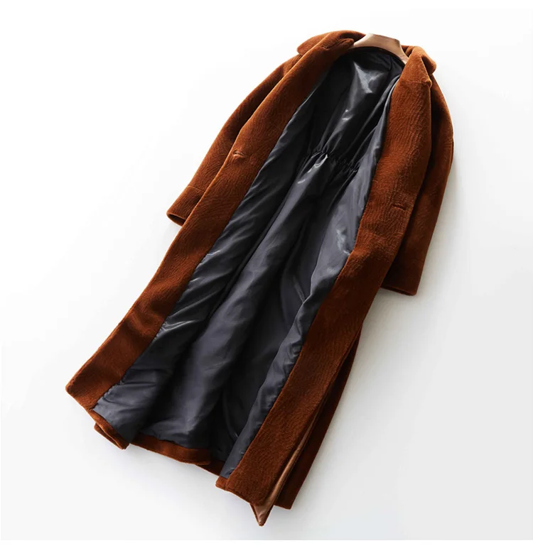 Nouvelle Lrpllm As116 Mouton Manteau Femmes Chaud De Agneau D'hiver Fausse Color Fourrure Ceinture Photo Longue Mode 2019 En xYZYqprBw