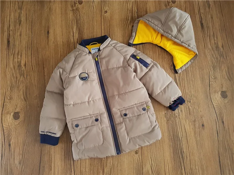 

Boy's winter fleece warm hooded jacket kids coat