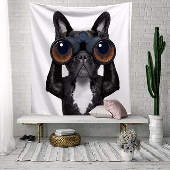 

YILIN Cartoon Dogs Wall Decor Painting Animal Dog Wall Hanging Gobelin Polyester Tapestry Living Room Decor Home Decoration
