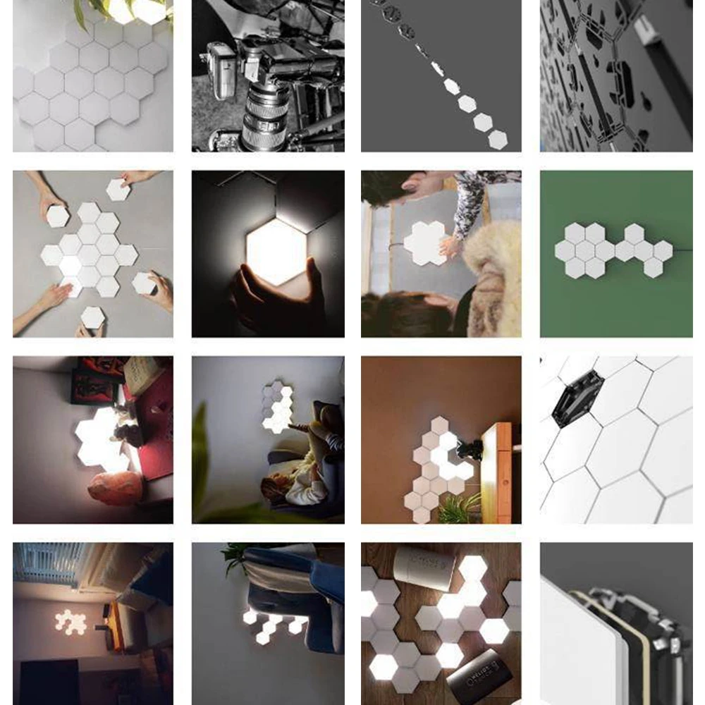 Светодиодный квантовый светильник шестиугольные лампы модульное Сенсорное освещение магнитное шестиугольное ночное освещение креативное украшение настенный светильник