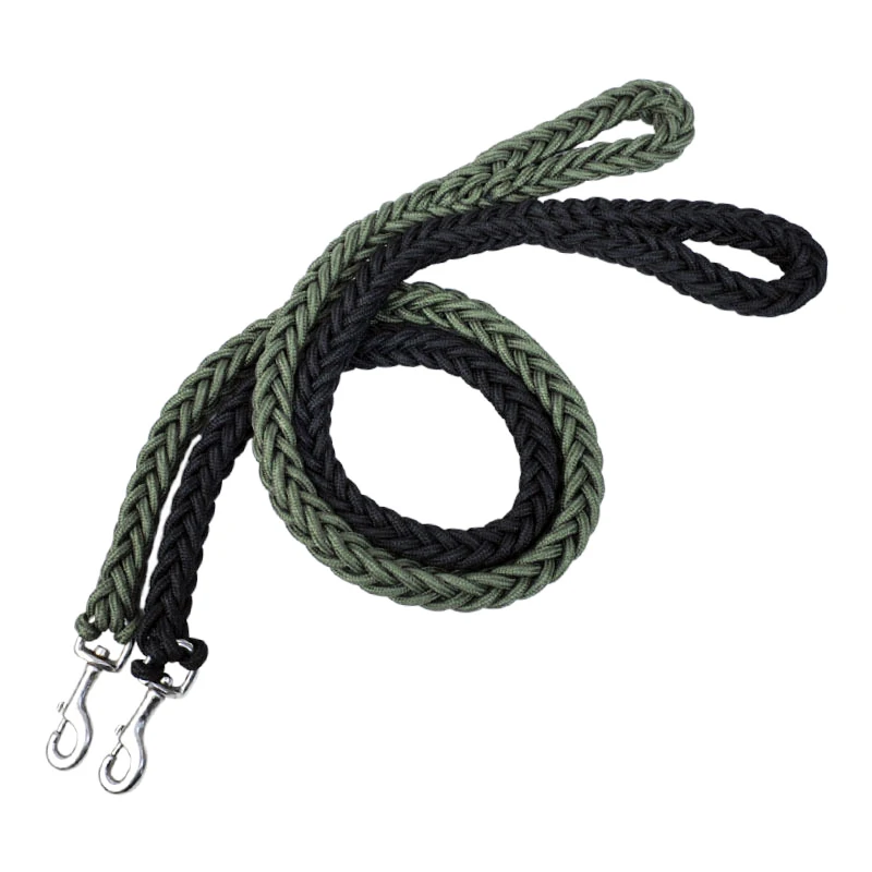 Большой собачий поводок черный / зеленый из высококачественного нейлона|rope for