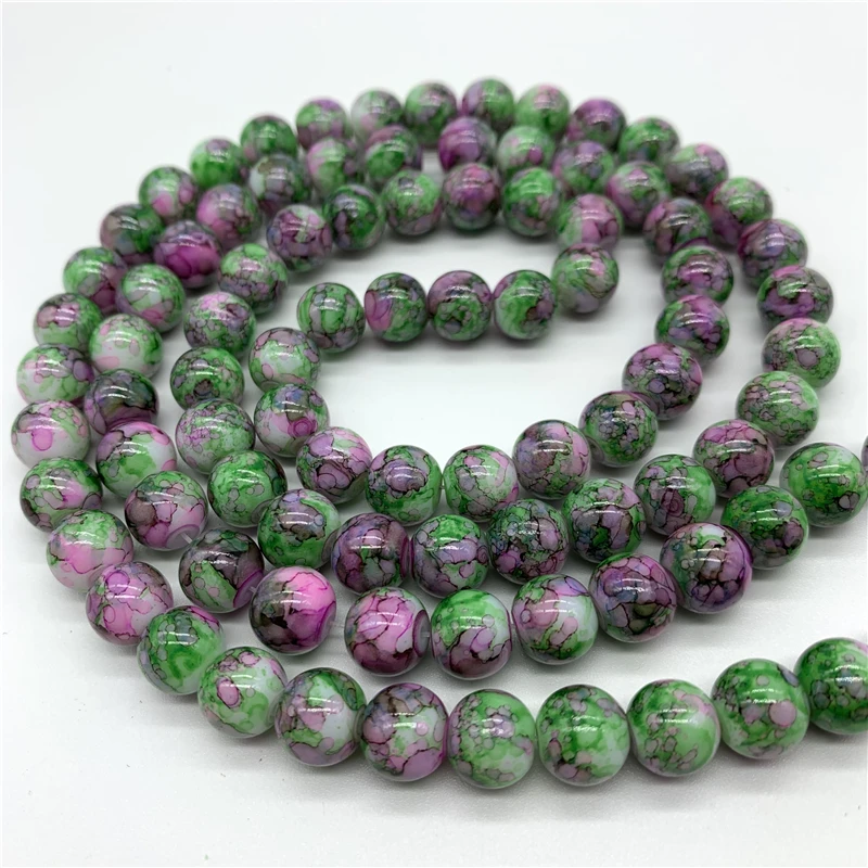 4/6/8/10mm Double Colors Glass Beads Round Loose Spaced Beads For Jewelry Making DIY Charms Jewelry Beads YBP306