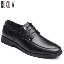 ROXDIA/брендовые Мужские модельные туфли размера плюс 39-48 на плоской подошве, из искусственной кожи, с острым носком, официальные свадебные туфли, мужские оксфорды, деловые туфли на плоской подошве, RXM117