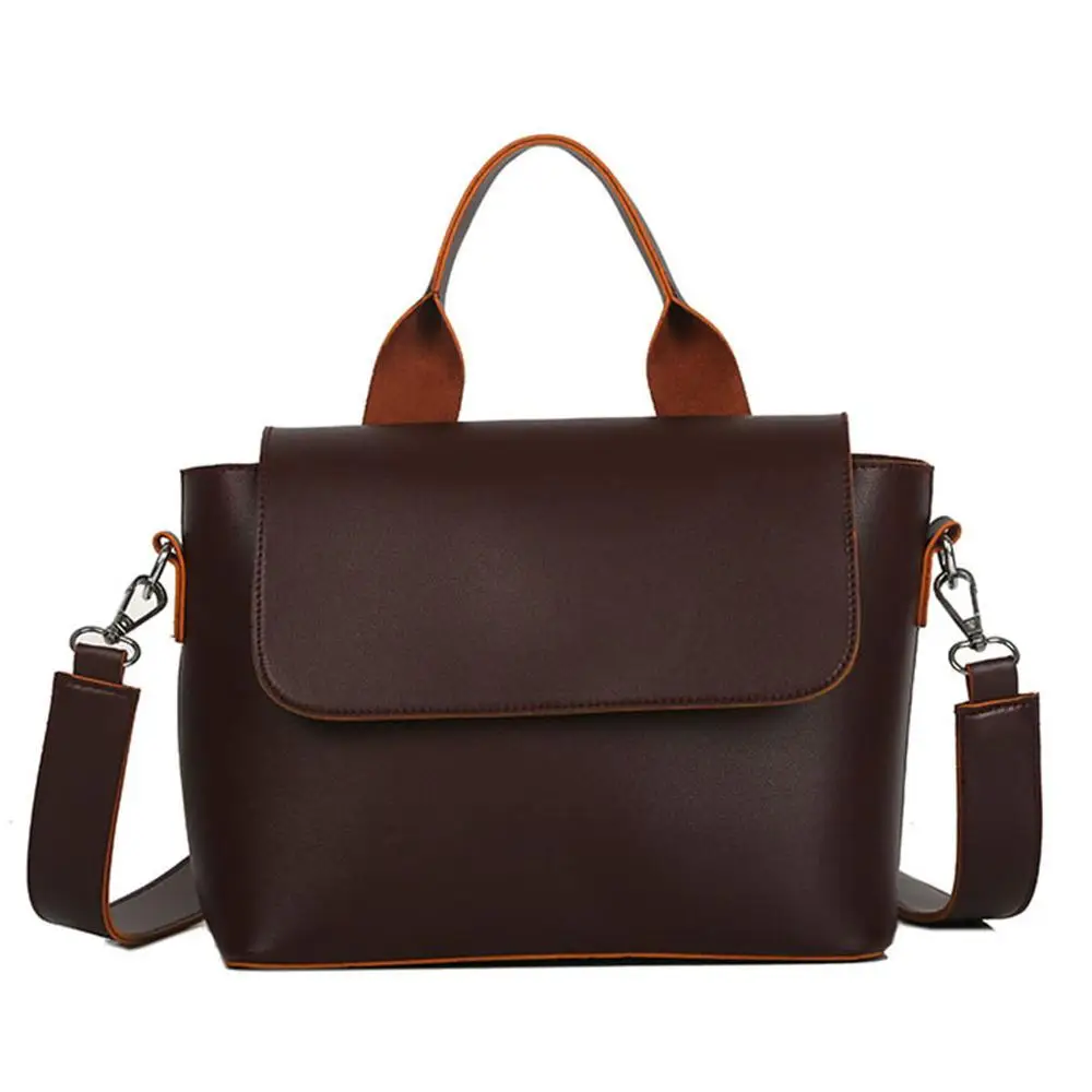 Женская модная простая сумка для отдыха, сумка на плечо, сумки-мессенджеры из искусственной кожи, женская наплечная сумка, сумки - Цвет: Brown
