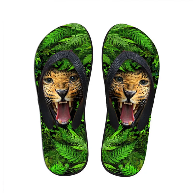 Индивидуальные 3D Тигр Сова динозавр принт летние мужские вьетнамки высокого качества резиновые тапочки для мужчин легкая пляжная обувь мужчины - Цвет: C0445AB