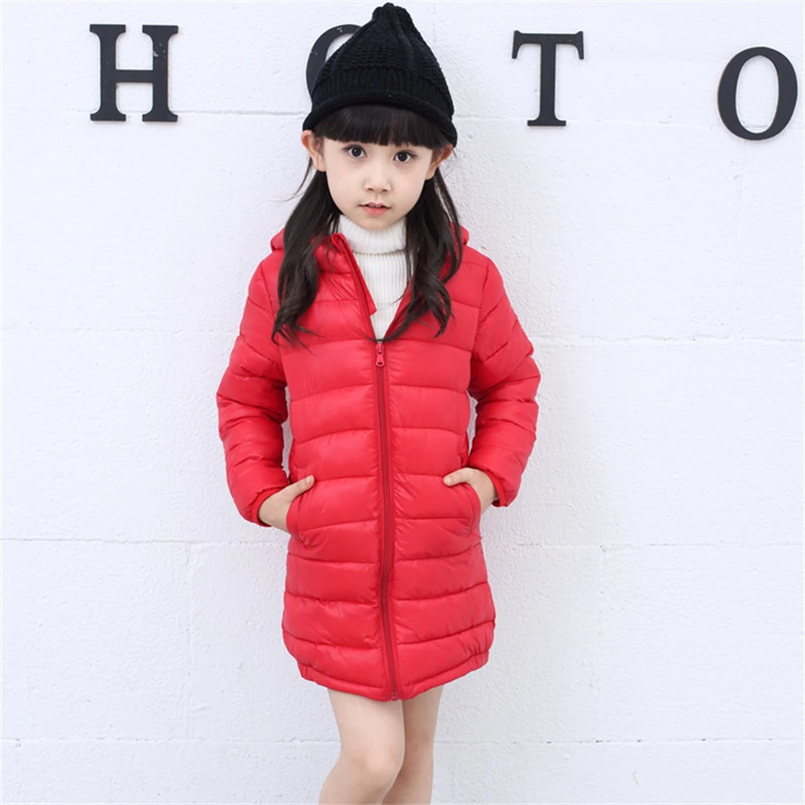 2017 Newest 2 11Y Ultra light baby Girls down jacket 90 duck down long coat winter