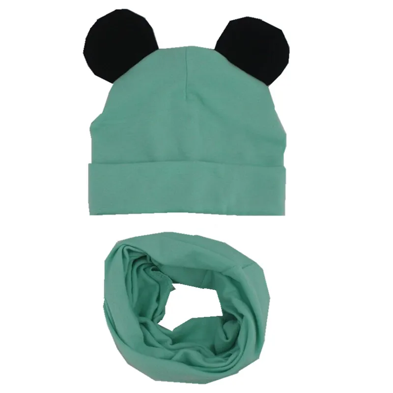 New Cotton Children Hat Scarf Set Children's Lovely Ears Caps Beanies High Quality Boys Girls Hat Scarf Set Kid Hats Photo Props