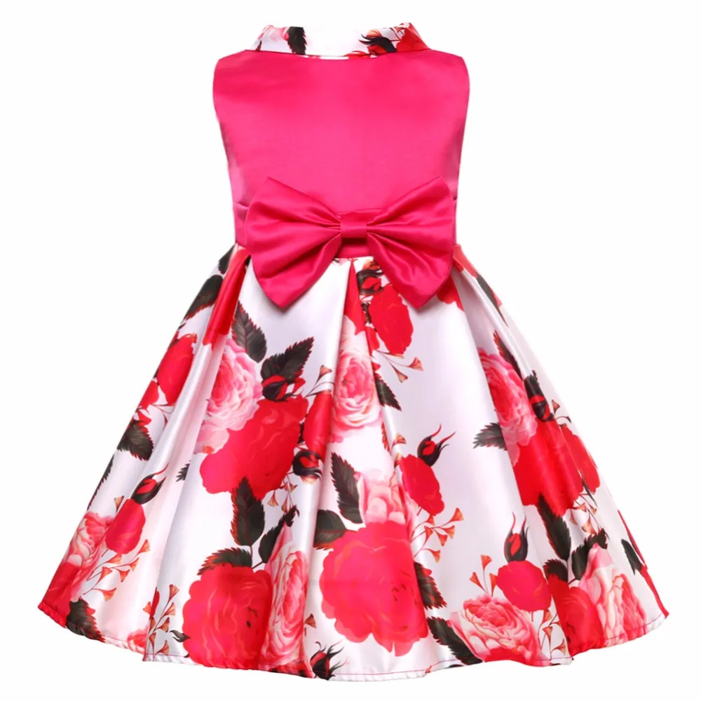 

Elegant Toddler Girls Floral Print Princess Dress For Girls Wedding Dress Kids Party Dresses Christmas Children Carnival Costume