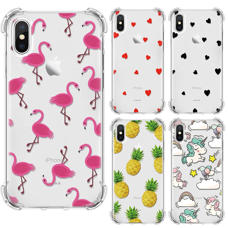 

Airbag Shockproof TPU Flamingo Unicorn Case for iPhone 5 5S SE 6 6S 11 Pro XS Max 7 8 Plus XR Case for iPhone X Case Cover Funda